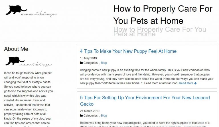 Web List of Pets Care